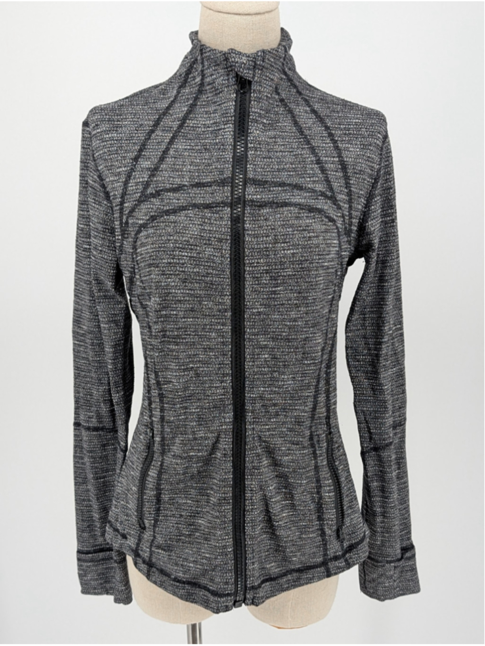 Lululemon Define Jacket 10 Magnetized Jacquard Black White Full Zip Luon